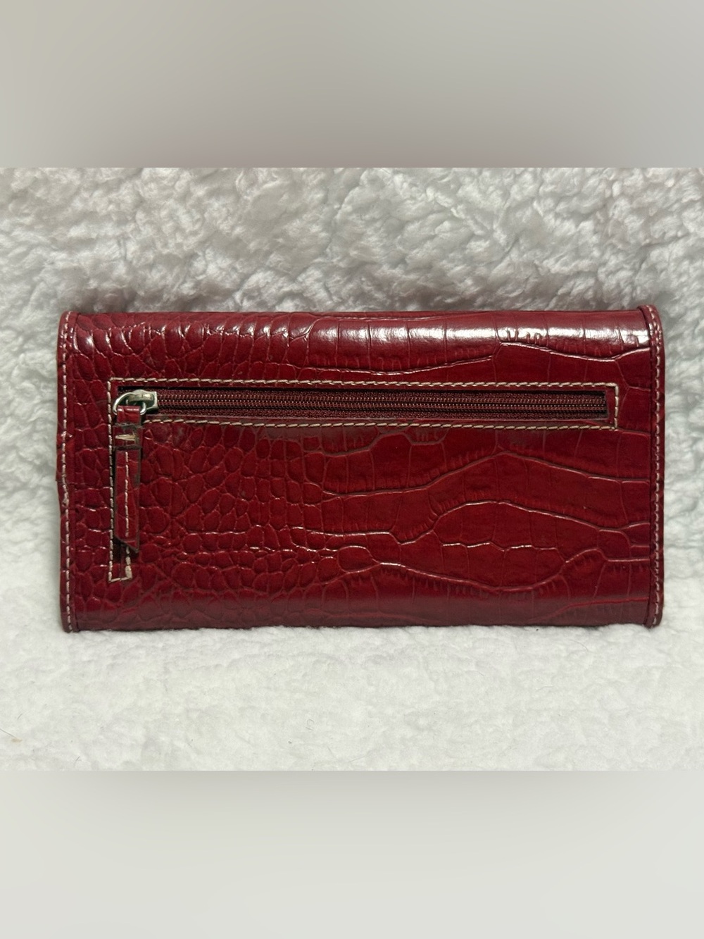 Crazy Horse by Liz Claiborne Burgundy Croc-Embossed Wallet - Picture 2 of 9